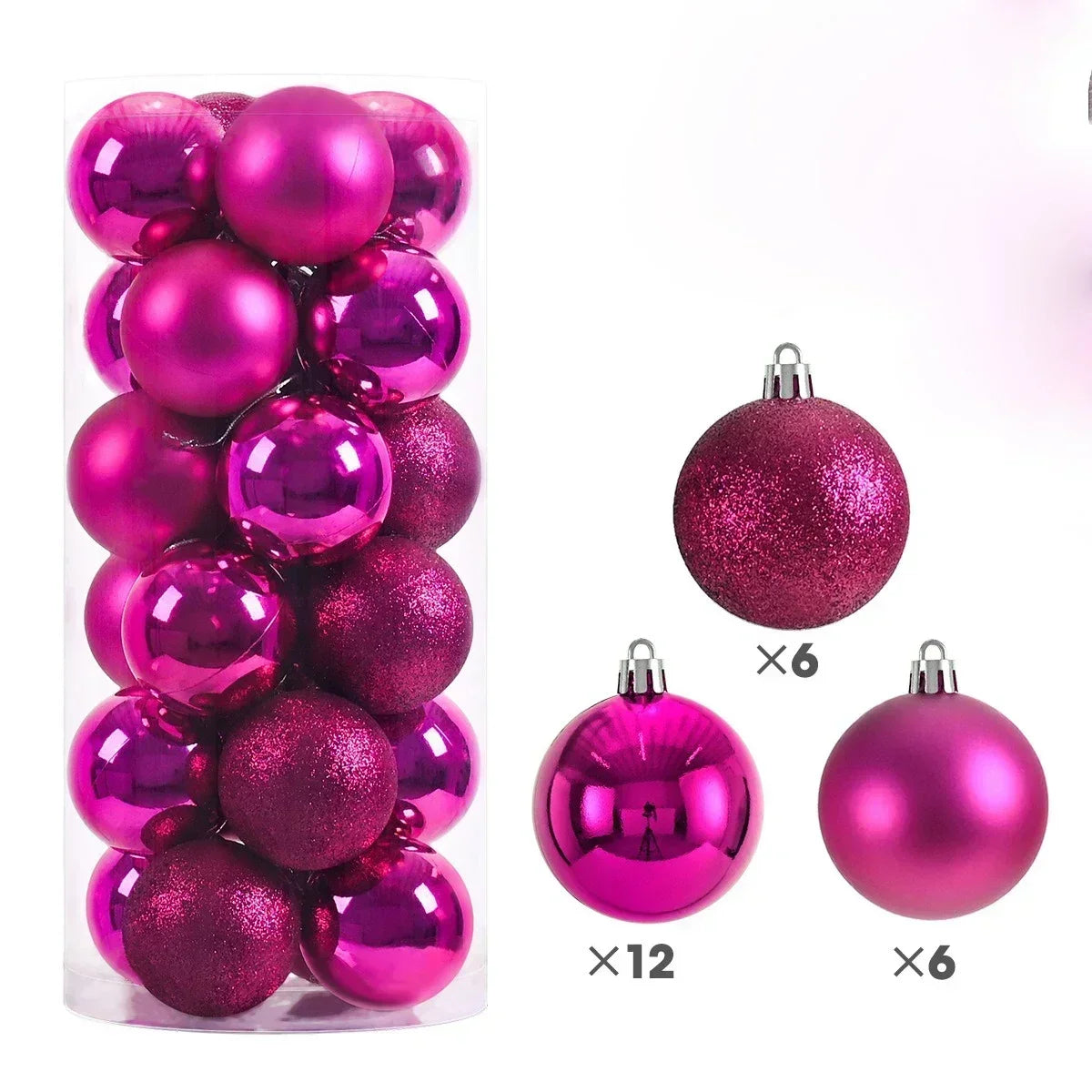 24 stuks 3cm / 4cm / 6cm Kerstballen