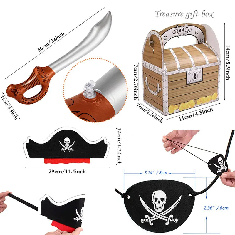 Piraten verkleed set voor kinderfeestje