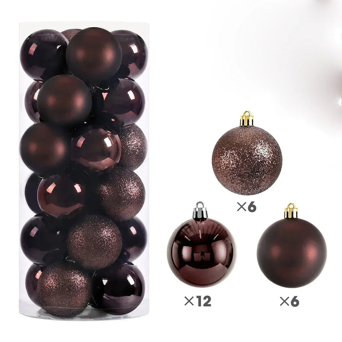 24 stuks 3cm / 4cm / 6cm Kerstballen