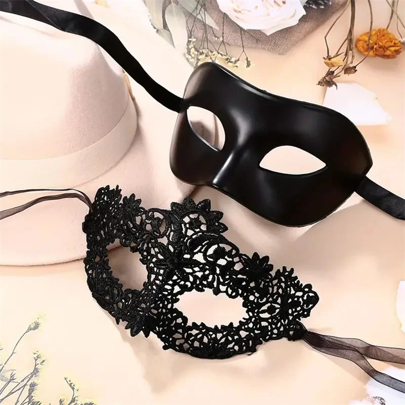 Man en vrouw Masquerade Prom Sexy Black Eye Masks