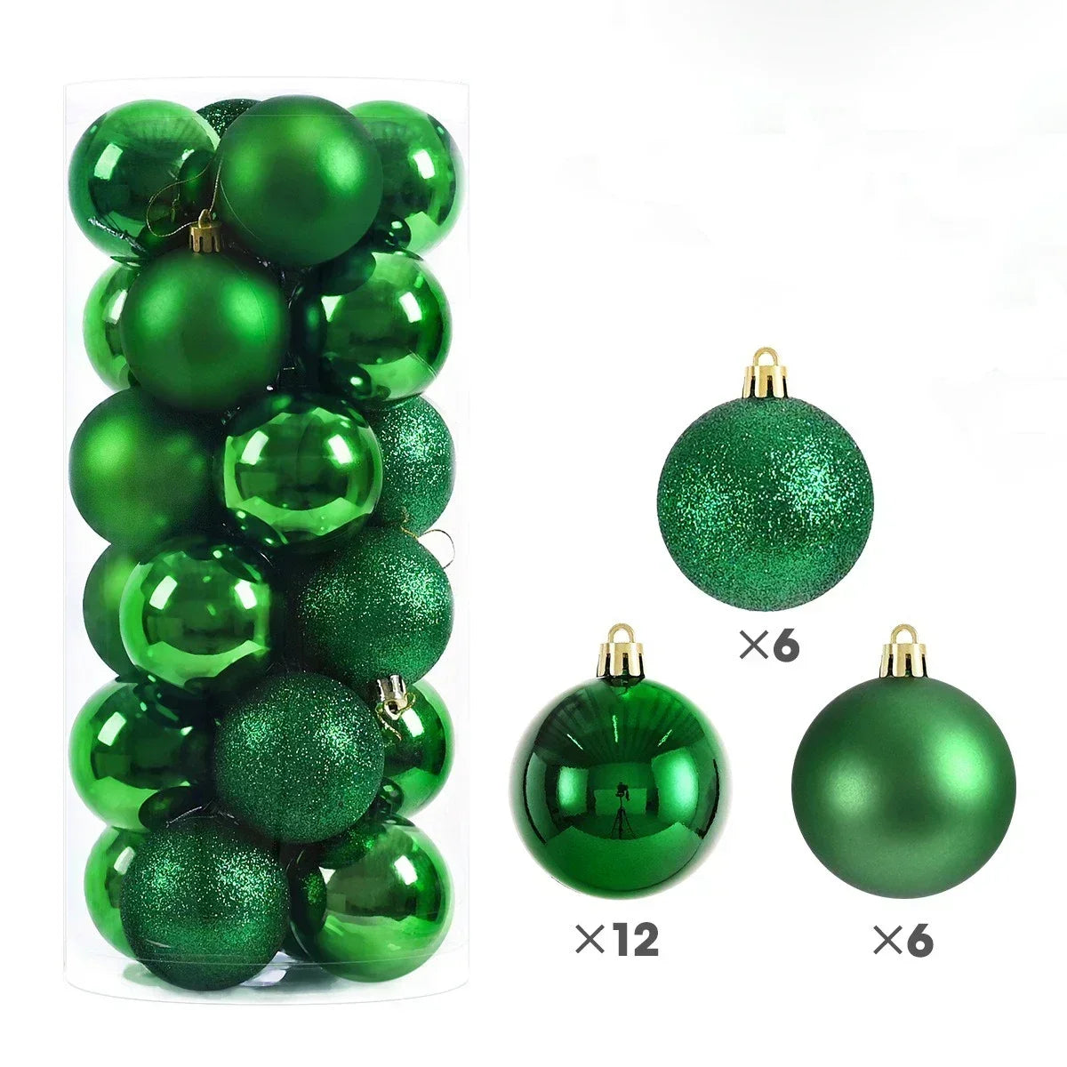 24 stuks 3cm / 4cm / 6cm Kerstballen