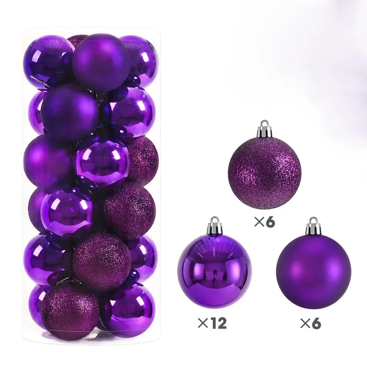24 stuks 3cm / 4cm / 6cm Kerstballen
