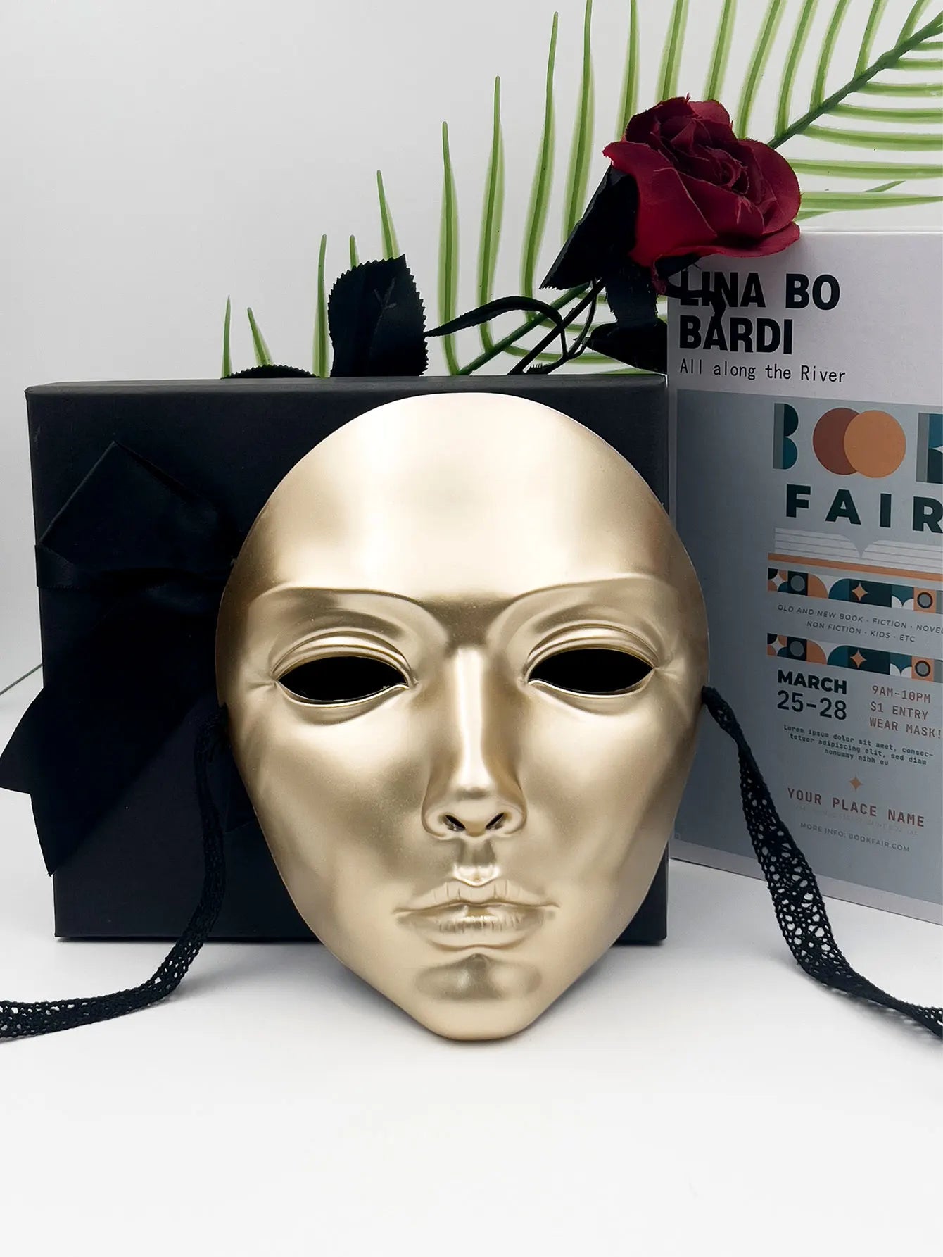 Masquerade & Dance Mask – Zwart / Wit / Goud