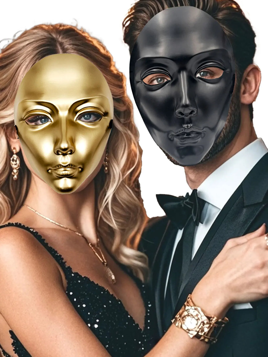 Masquerade & Dance Mask – Zwart / Wit / Goud