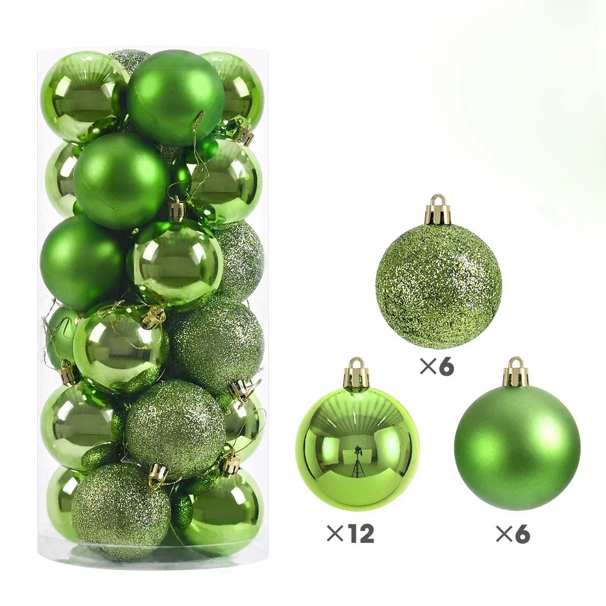 24 stuks 3cm / 4cm / 6cm Kerstballen