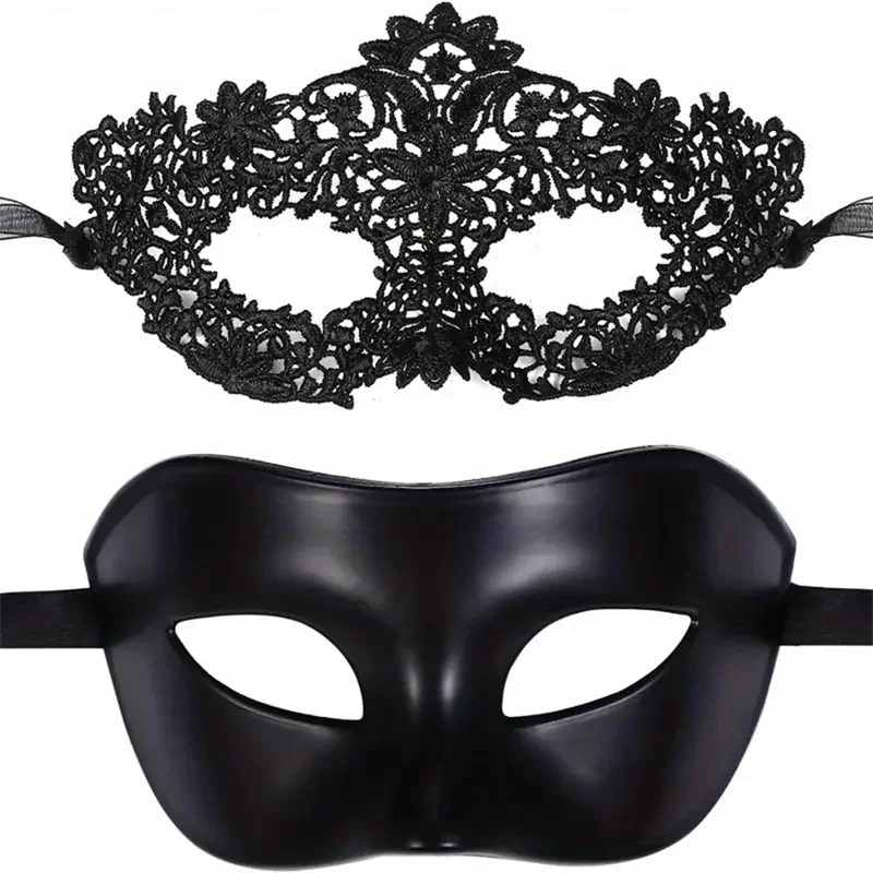 Man en vrouw Masquerade Prom Sexy Black Eye Masks
