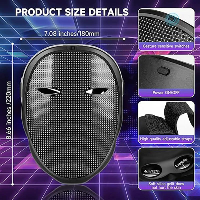 Led Mask met Bluetooth App controle