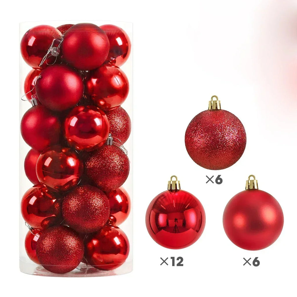 24 stuks 3cm / 4cm / 6cm Kerstballen